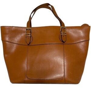 LAUREN Ralph Lauren “Bexley Heath” Caramel Tan Leather Tote Bag Shoulder Purse